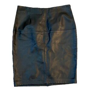 Antonio Melani Womens Genuine Leather Pencil Skirt Size Large Black City Evening